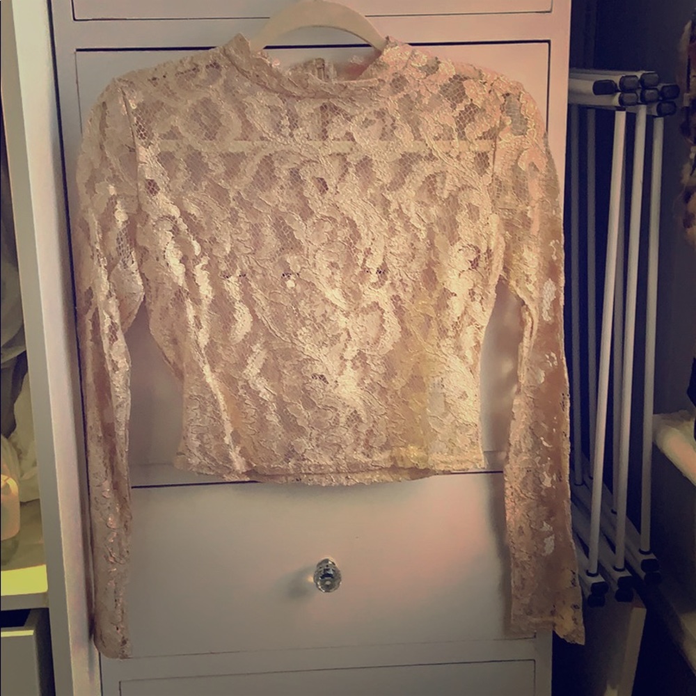 Sheer Mesh Lace Shirt